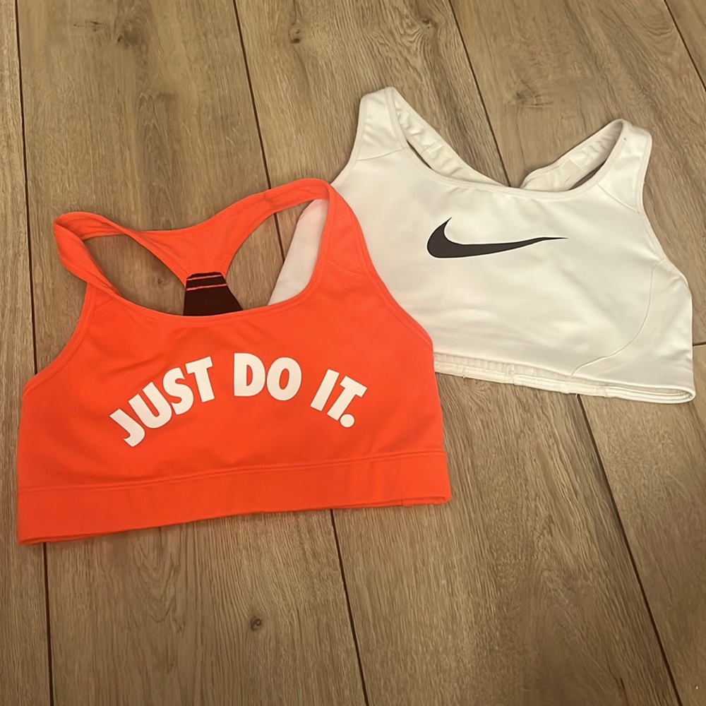 Nike Dri-Fit Orange & White Sports Bras